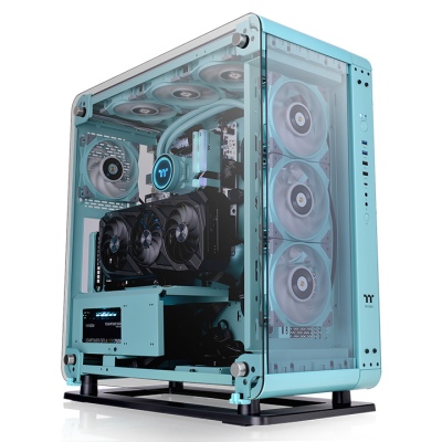 Core P6 Tempered Glass Turquoise Mid Tower Chassis